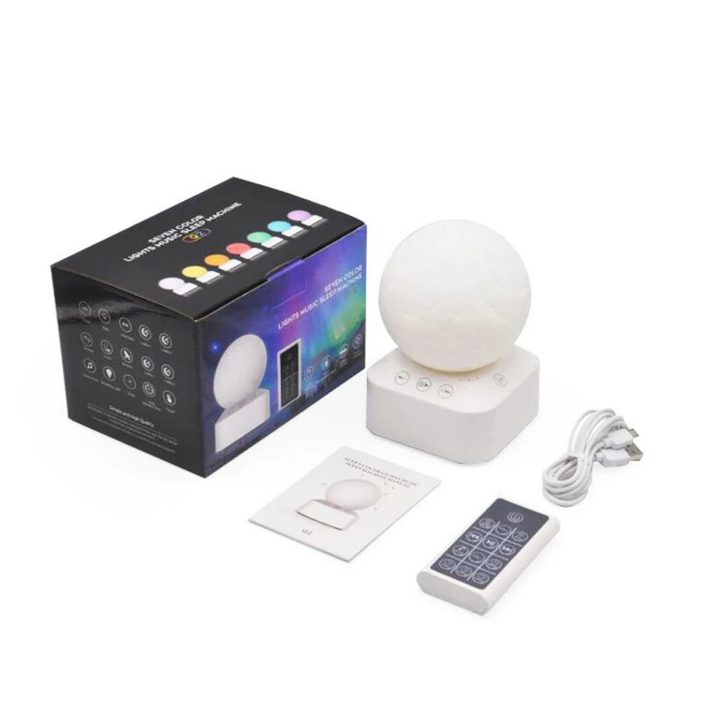 

7 Colors Changing Portable Intelligent Timing Baby Bedroom Gift Home Decor ABS With Remote Control Sleep Music Moon Night Light