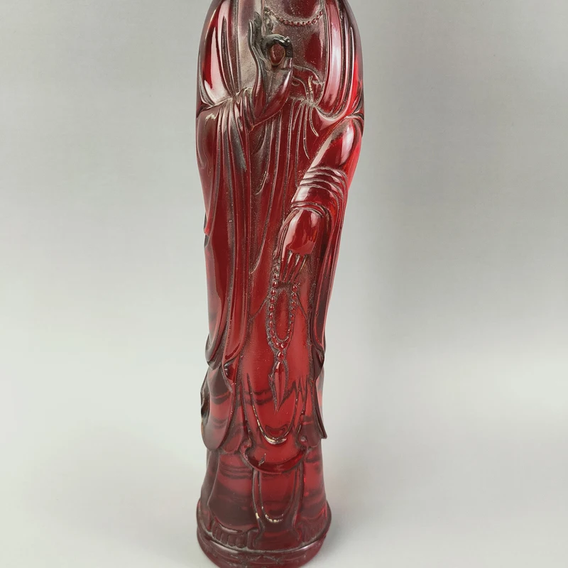 Exquisite Chinese Featured Craft Home Decoration Auspicious Amber Resin Guan yin Statue Kwan Sculpture | Дом и сад