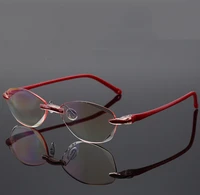luxury diamond cutting reading glasses women rimless high quality frame anti blu anti fatigue 1 1 5 2 2 5 3 3 5 4