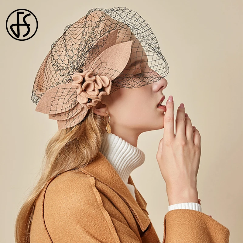 Женская фетровая шляпка-Таблетка FS шерстяная для торжевечерние случаев и свадеб