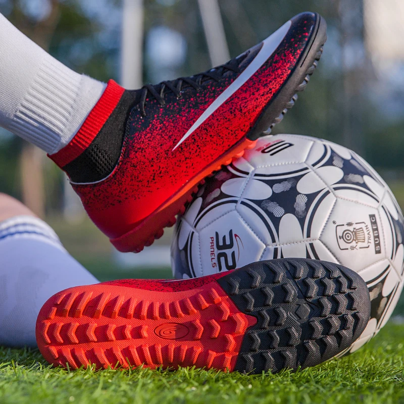 

High-ankle sports shoes men's football shoes children's outdoor shoes TF professional football shoes