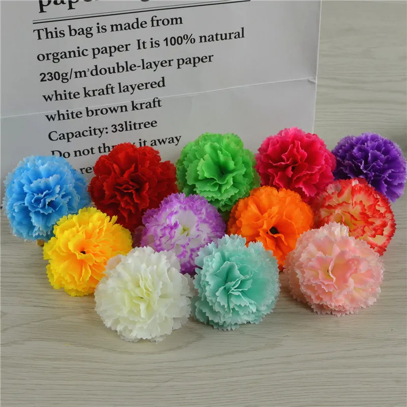 50 шт в наборе 5 см декоративный искусственный шелковая Гвоздика цветок головки