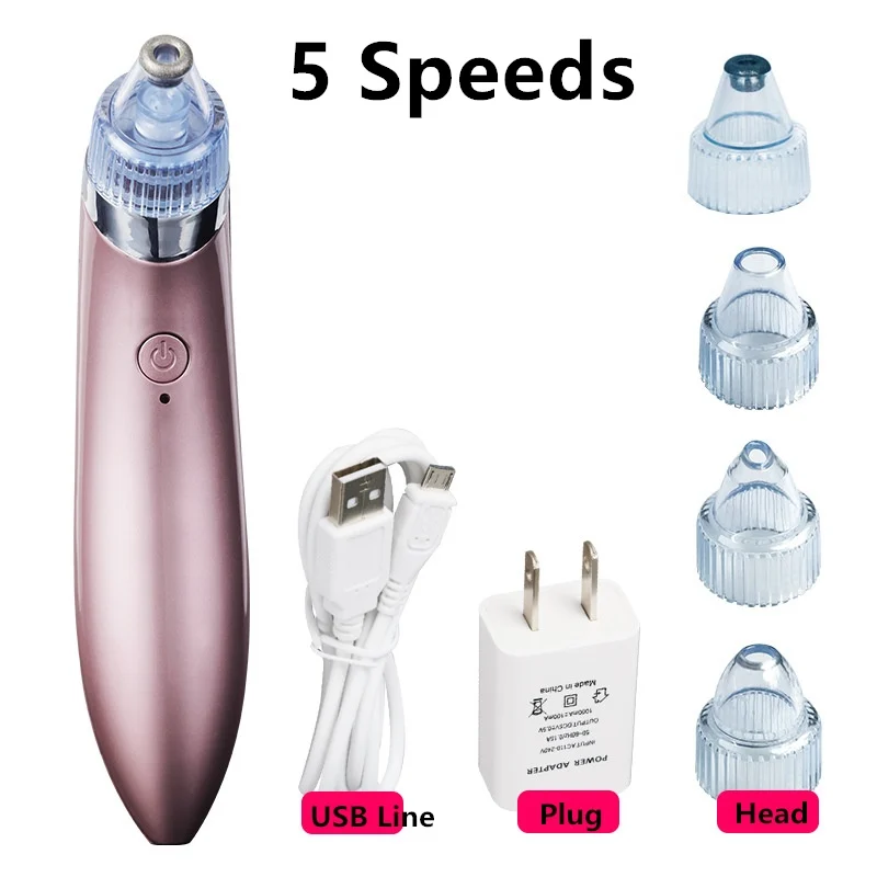 5 Speeds Электрический прибор для удаления черных точек с вакуумной зарядкой через usb для ухода за кожей лица очиститель пор и черных точек средство для удаления акне очищающее средство инструменты для ухода за лицом - Цвет: 5 Speeds