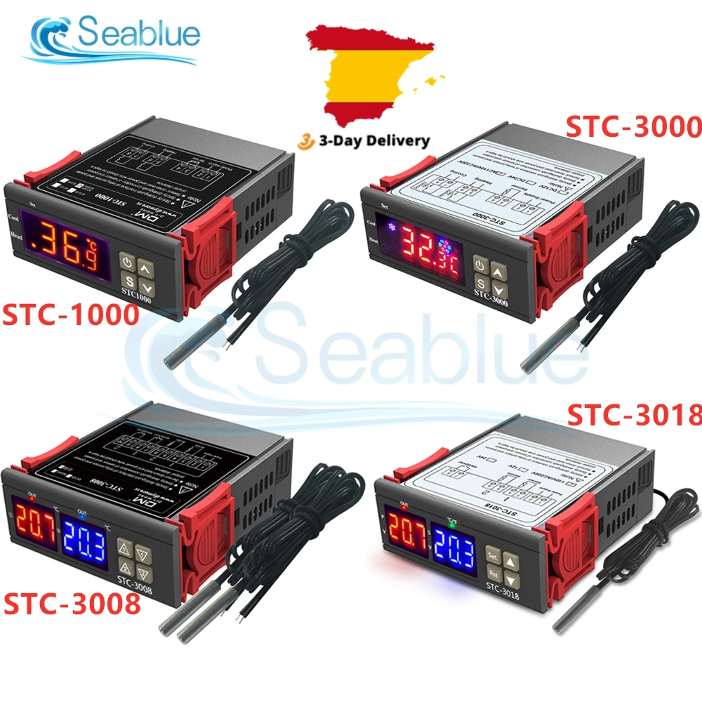 STC 1000 3000 3008 3018 светодиодный цифровой Температура контроллер термостат