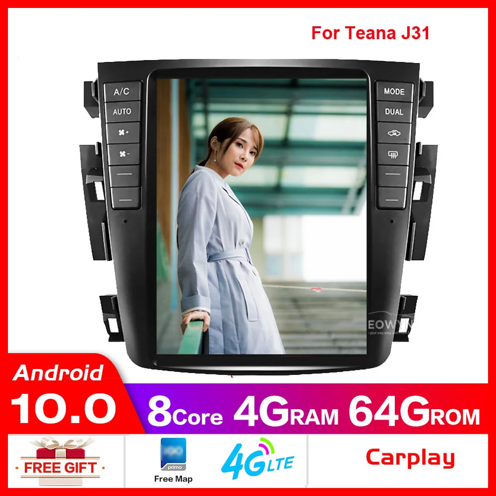 

Автомобильный радиоприемник teana J31 2003 2004 2005 2006 2007 230JK 230jm, Android 10, Восьмиядерный, стерео, GPS, для Samsung S7, apple, carplay