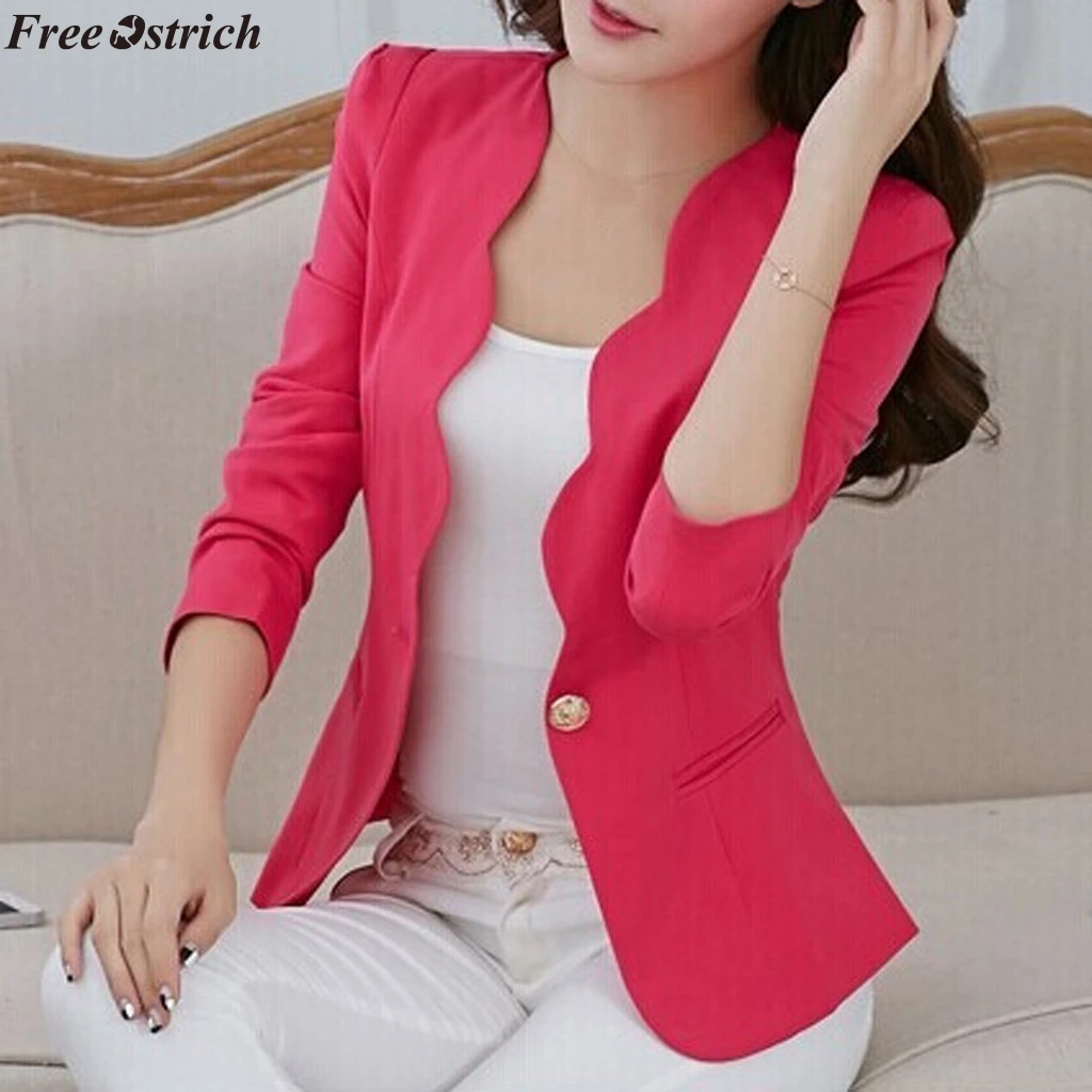 Женский блейзер с длинными рукавами SAGACE розовый однотонный пиджак на одной