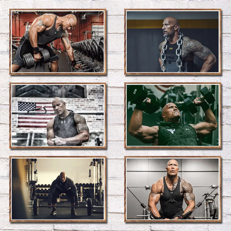 The Rock Dwayne Johnson Тренировка Фитнес Бодибилдинг мышечное искусство Рисование