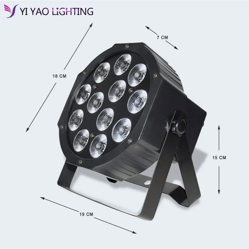 Плоский светодиодный прожектор Par 12X12W RGBW DMX сценическое освещение s светильник