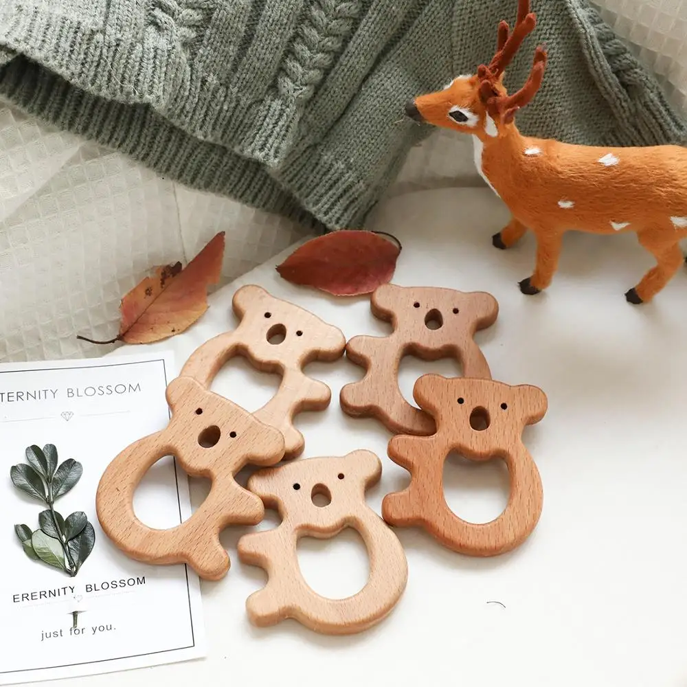 1 шт Детские деревянный Прорезыватель для зубов в форме коалы замачивания