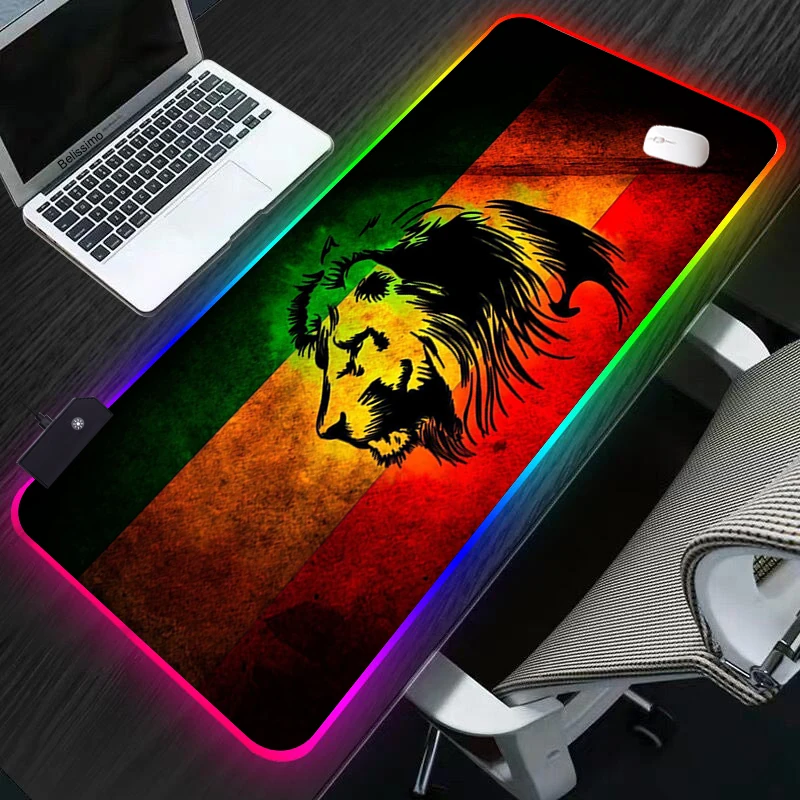 

Animal Lion RGB Mouse pad gamers decoracion Extend Game Desk Mousepad Office Professional Mouse Pad Game Keyboard Mat xl carpet