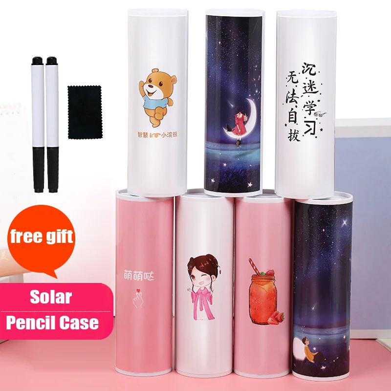 Тонких листов Kawai Единорог доски Карандаш Чехол с солнечный калькулятор большой