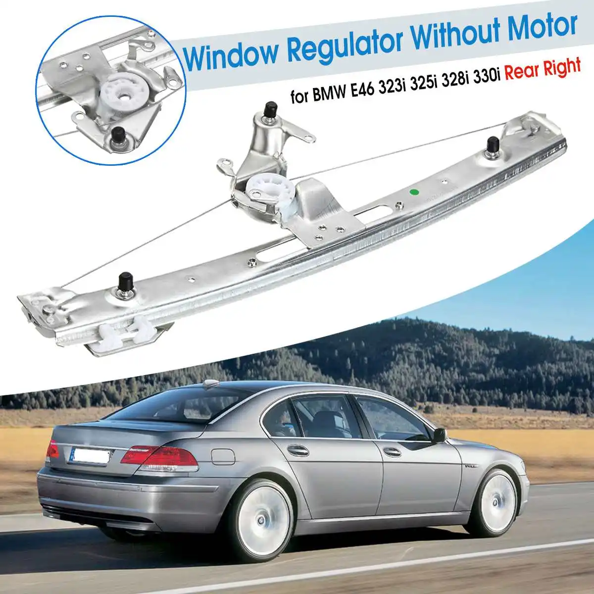 51358212100 задний правый стеклоподъемник для BMW E46 323i 325i 328i 330i 1999 2000 2001 2002 2003 2004 2005 без