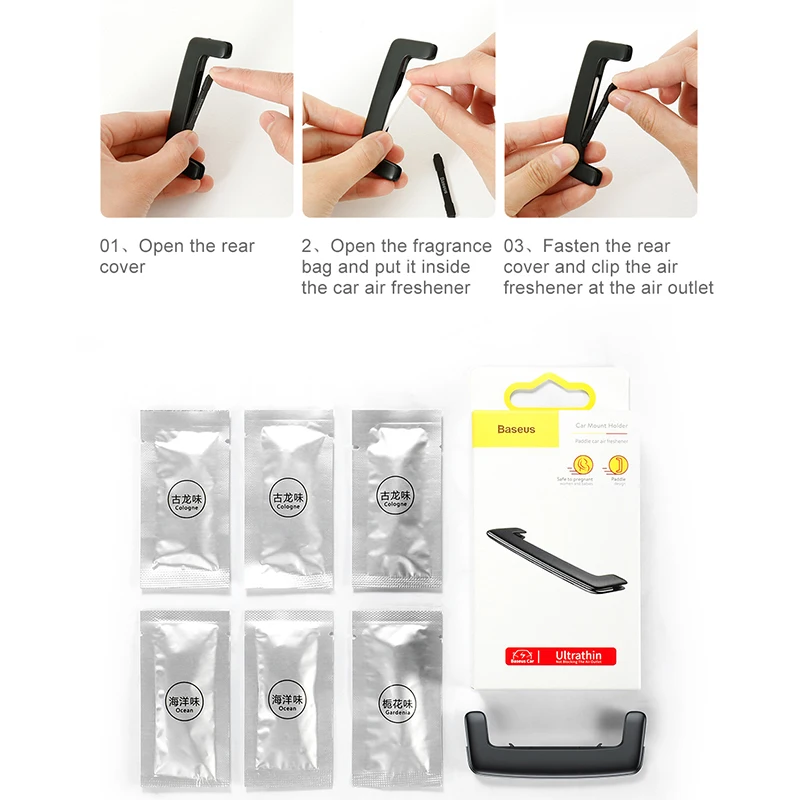 

Baseus Car Air Freshener For Auto Aroma Car Perfume Refresher Air Vent Car Fragrance Diffuser Freshner Solid Smell Parfum Scent