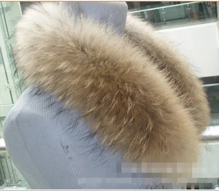 Outwear Winter 100% Real Natural Raccoon Dog Fur Collar Women Big Office Fluffy Casual Luxury Coat Scarves V662 | Аксессуары для