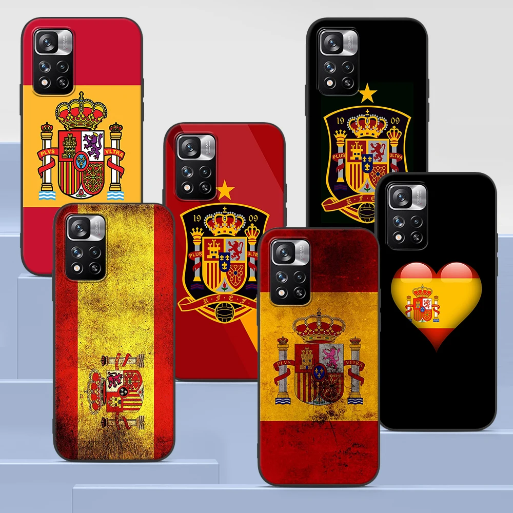 

Spain Coat Of Arms Flag Case for Xiaomi Redmi Note 9S 9 8 10 11 Pro 9C 9A 7 8T 7A 8A 6A 6 10S Black Soft Silicone Phone Cover