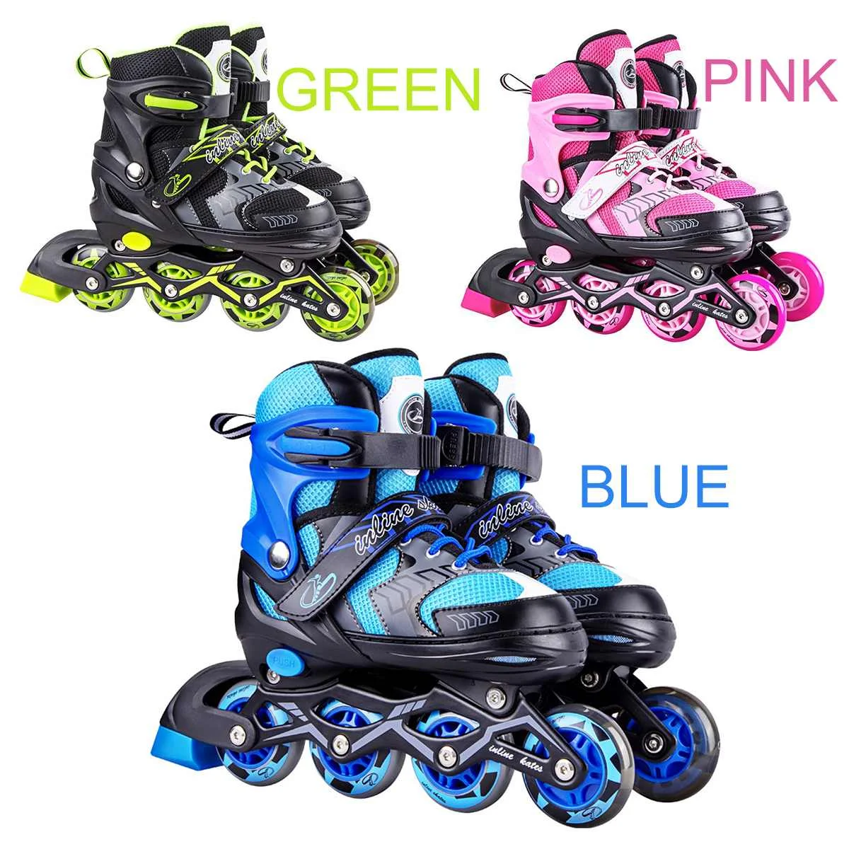 

Adjustable Inline Skates with Illuminating Wheels Comfortable Roller Skates Outdoor Skates Shoes For Kids Women Men