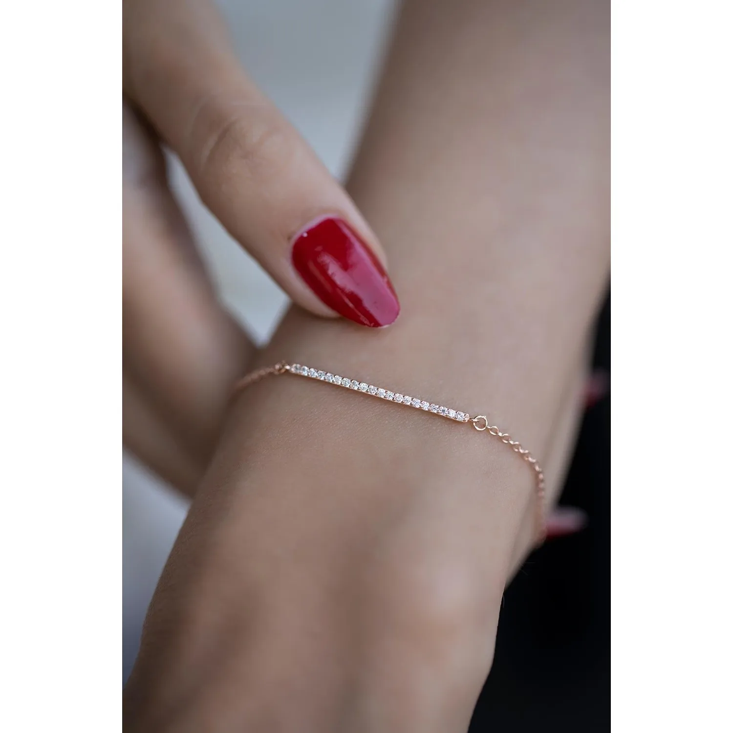 Женский браслет из серебра 5482 пробы с цирконом |