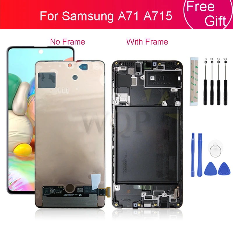 ЖК дисплей Super AMOLED для Samsung Galaxy A71 A715 с сенсорным экраном и дигитайзером в сборе