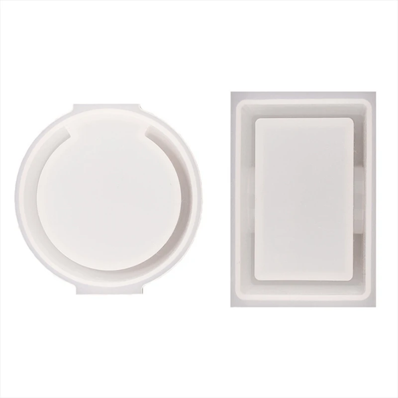 

1 Set of Coaster Storage Box Mold Round Shape Square Shape Silicone Material Art Crafts Supplies Home Decor Gifts