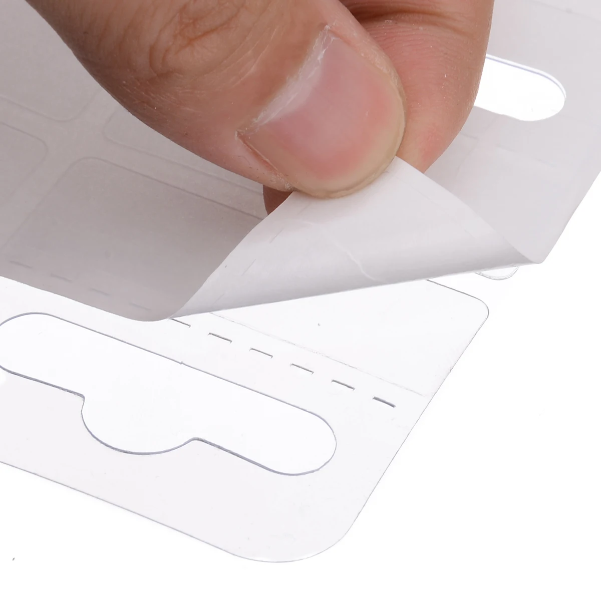 

200pcs 4.5*4cm PVC Slot Hole Adhesive Hang Tabs Tags Hook For Store Retail Display Self-adhesive Merchandising Hang Tabs