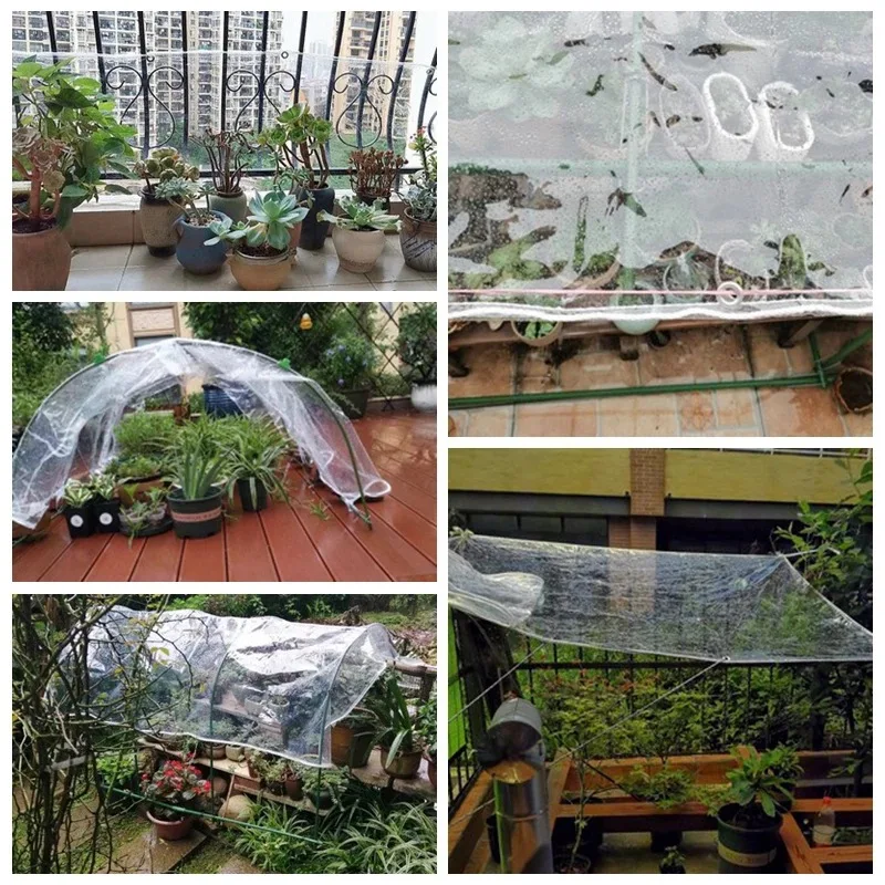 

Thick 0.3mm Transparent PVC Rainproof Cloth Balcony Bonsai Succulent Plants Keep Warm Tarpaulin Pet Dog House Cover