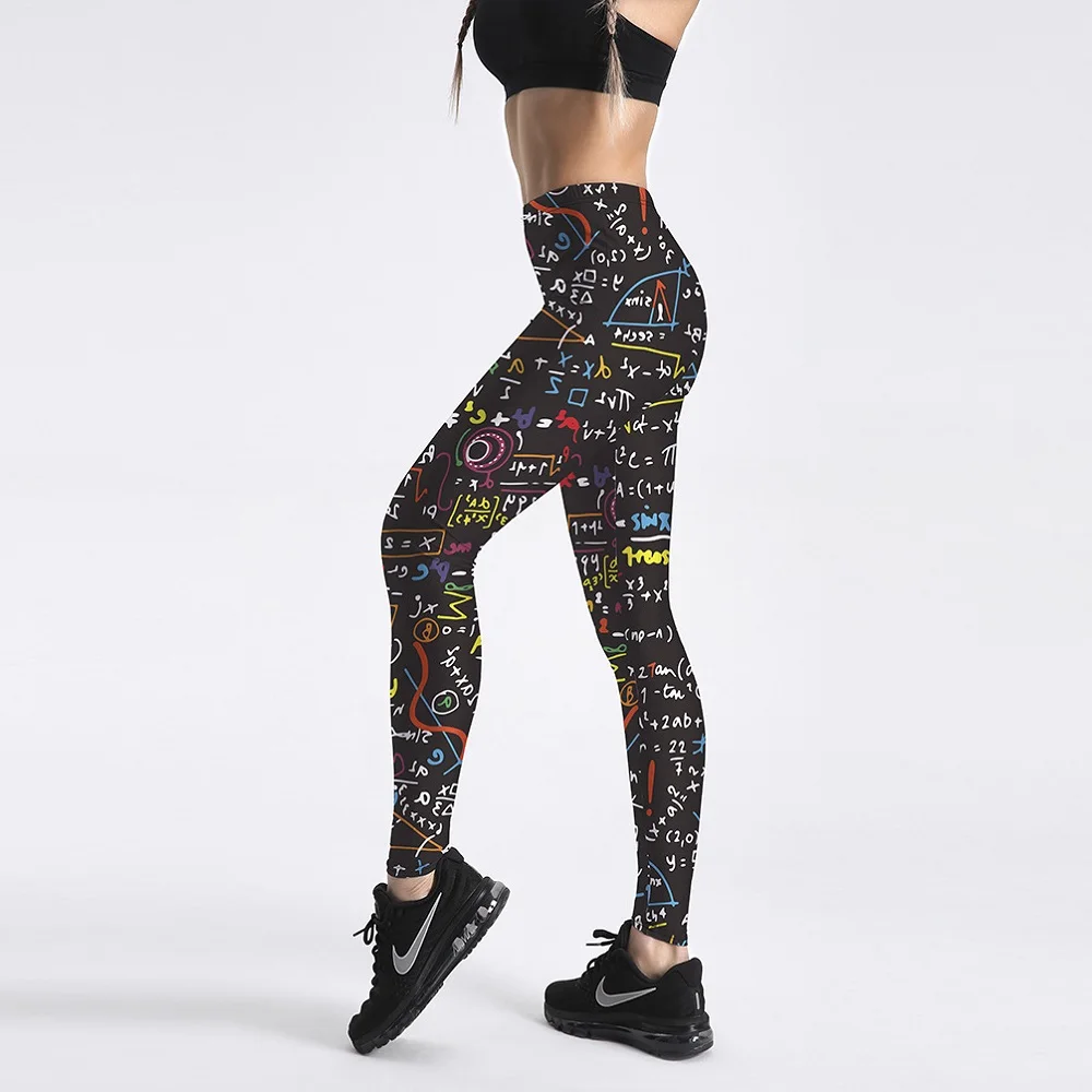 

Women Leggings math digital printed letter Slim Fitness Pant