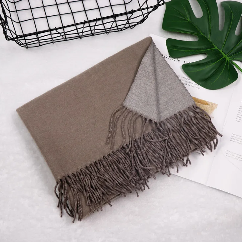 Осень и зима новый женский сплошной цвет матовый двусторонний кролик бархат шарф