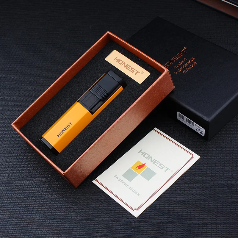 HONEST Torch Lighter Windproof Double Spray Gun Jet Butane Cigar Multifunction With Cutter | Дом и сад