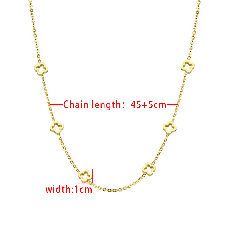 

necklace for women luxury stainless steel flower necklace for women Gold Silver Color Fashion Chain Necklaces Jewelry