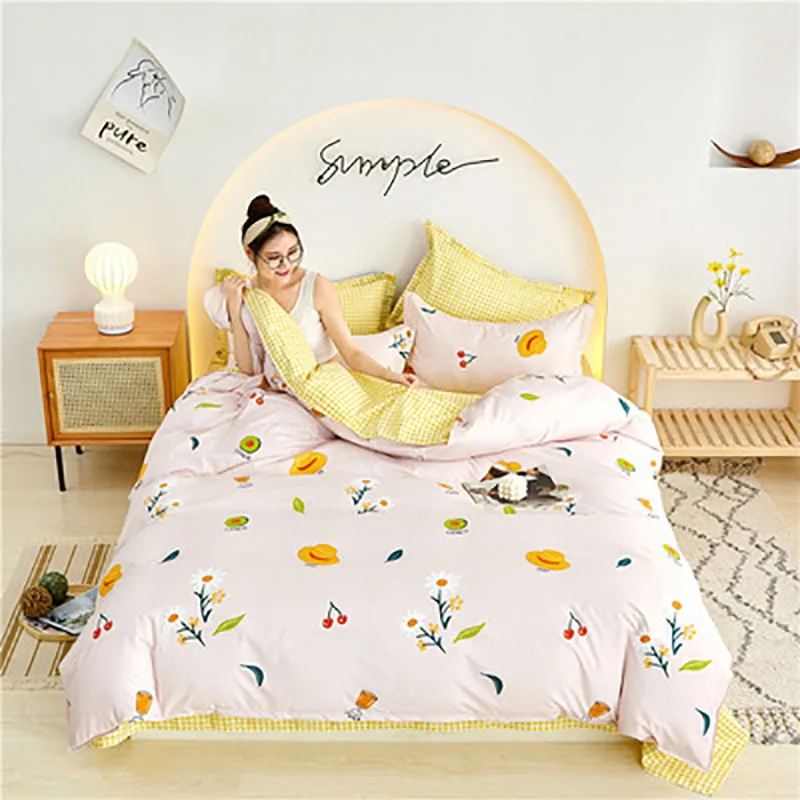 

Постельное белье, домашний текстиль, Цветочный сезон, двойная кровать из чистого хлопка, комфортное домашнее мягкое покрывало, качественно...