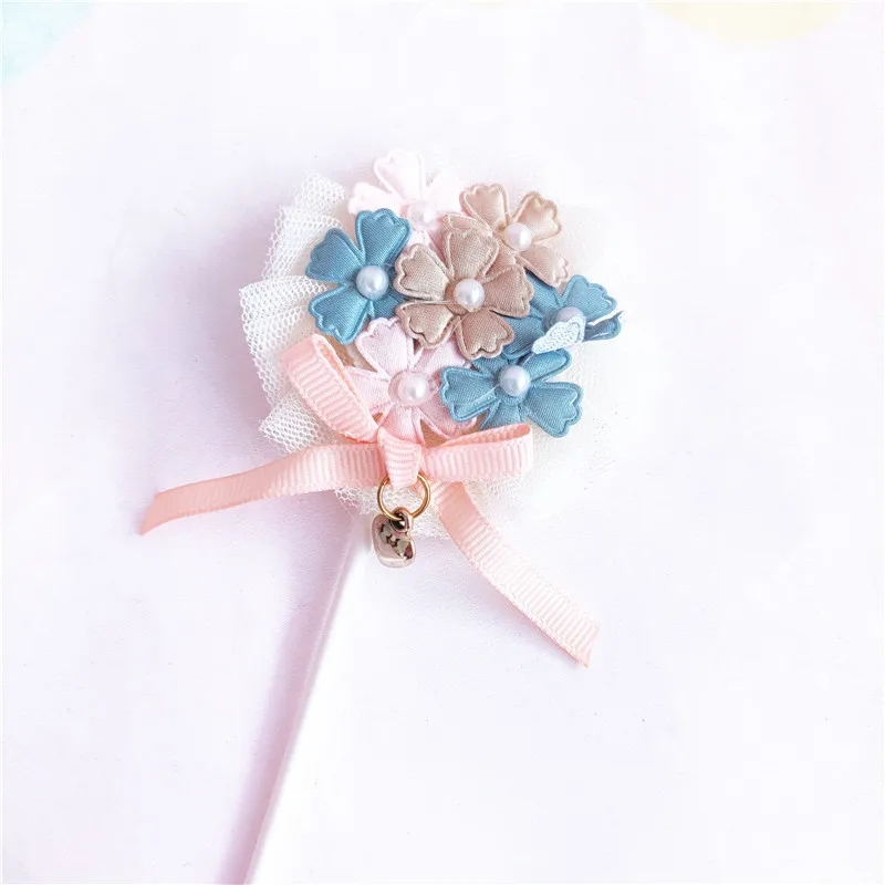 1 шт. разноцветная жемчужная пряжа цветок топпер для капкейка детской