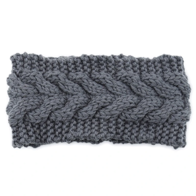 

Women Braided Cable Knit Headband with Ear Protection Buttons Winter Ear Warmer X7XC