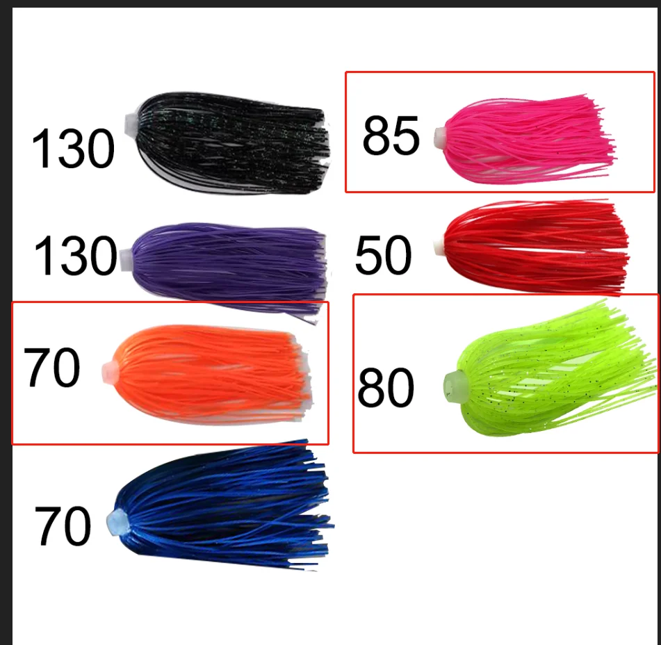 

50 Bundles/lot 88 Strands Silicone Skirts Elastic hole Umbrella skirts Fishing Accessories Buzzbaits Spinner Buzz Bait