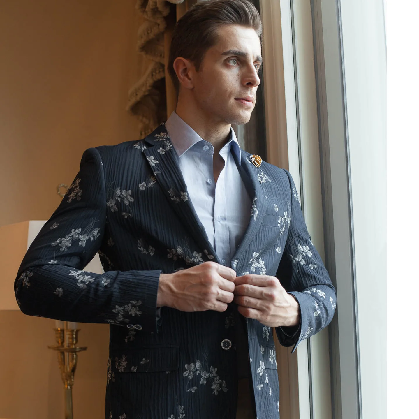 New Arrival Young Fashion High End Wedding Banquet Formal Mens Suit Jacket Blazers Casual Flower Plus Size M L XL XXL 3XL 4XL | Мужская