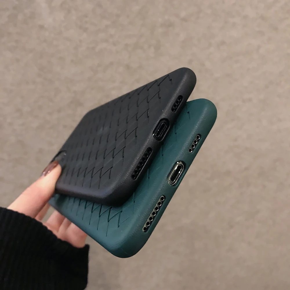 Дышащий чехол для телефона iPhone 11 Pro Max Роскошные Силиконовые плетеные сетчатые