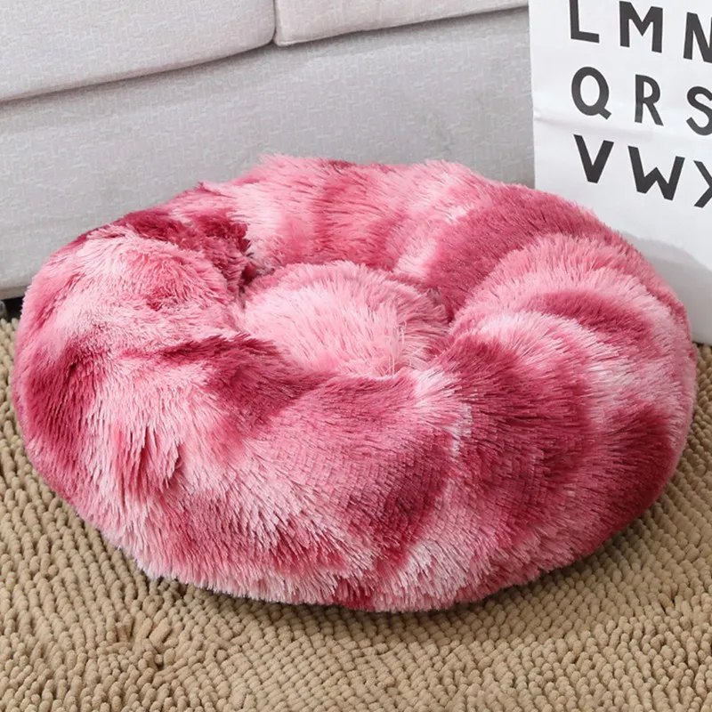 Pet Dog Dounts Soft Beds Long Plush Calming Couch Bed Puppy Cushion For Small Large Cat House Sofa Kennel | Дом и сад
