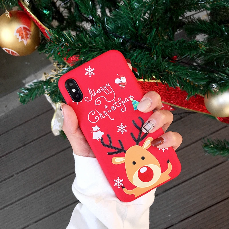 Счастливого Рождества чехол для телефона iPhone XR XS Max 11 6 6s 7 8 Plus X мультяшный