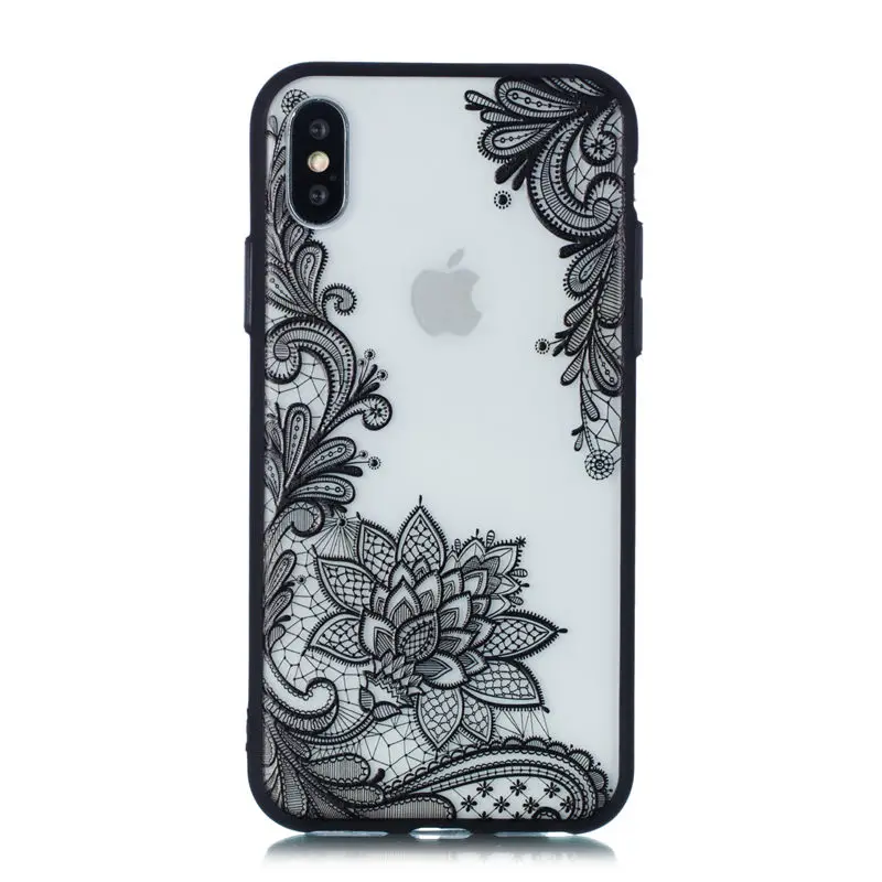 4 JFWEN чехол с кружевными цветами для iphone XS Max X 8 7 Plus XR Чехол Жесткий PC чехол для телефона s для iphone X 7 8 6S Plus 5 5S SE чехол - Цвет: 4