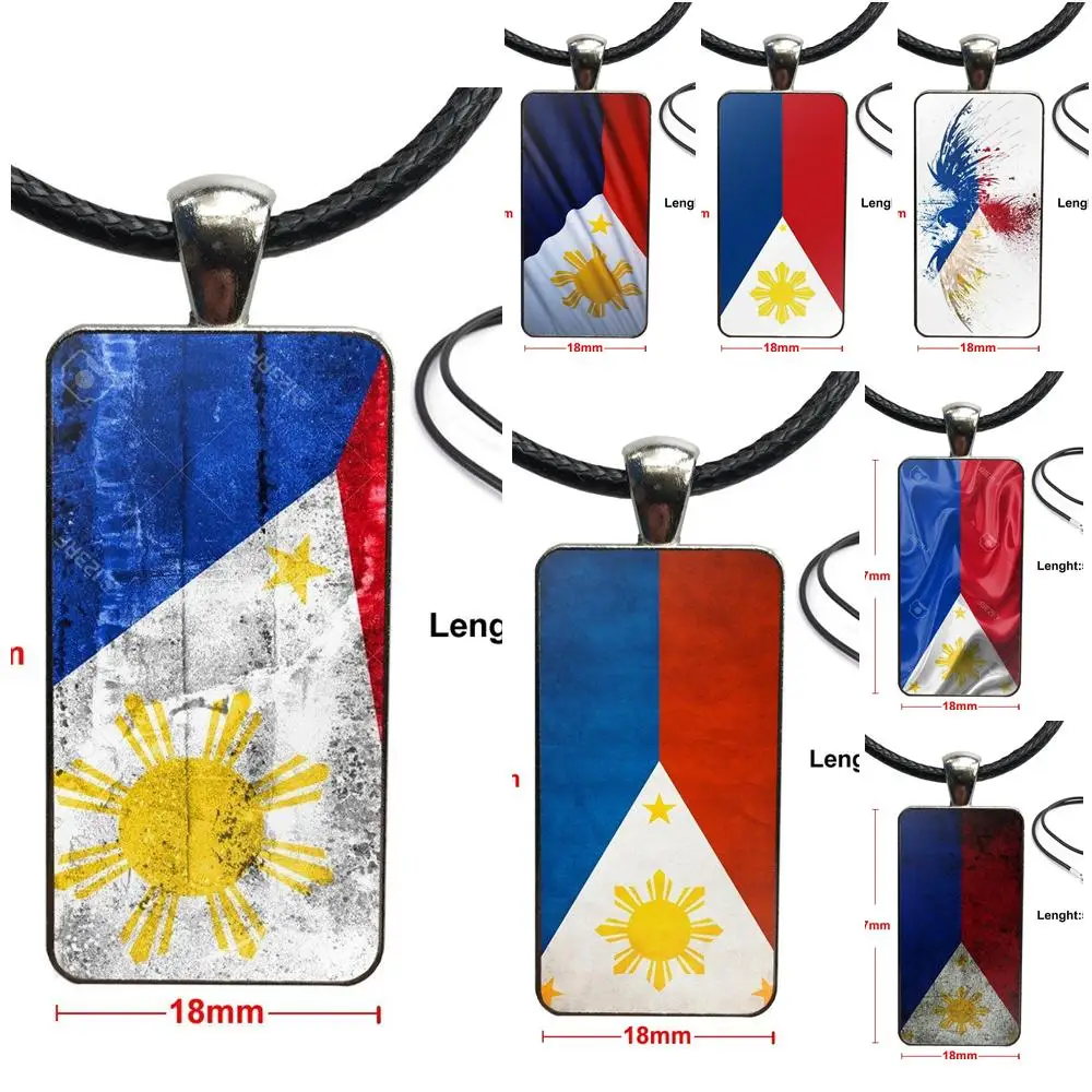 Национальный флаг Филиппин для унисекс подарок стеклянный кабошон чокер кулон