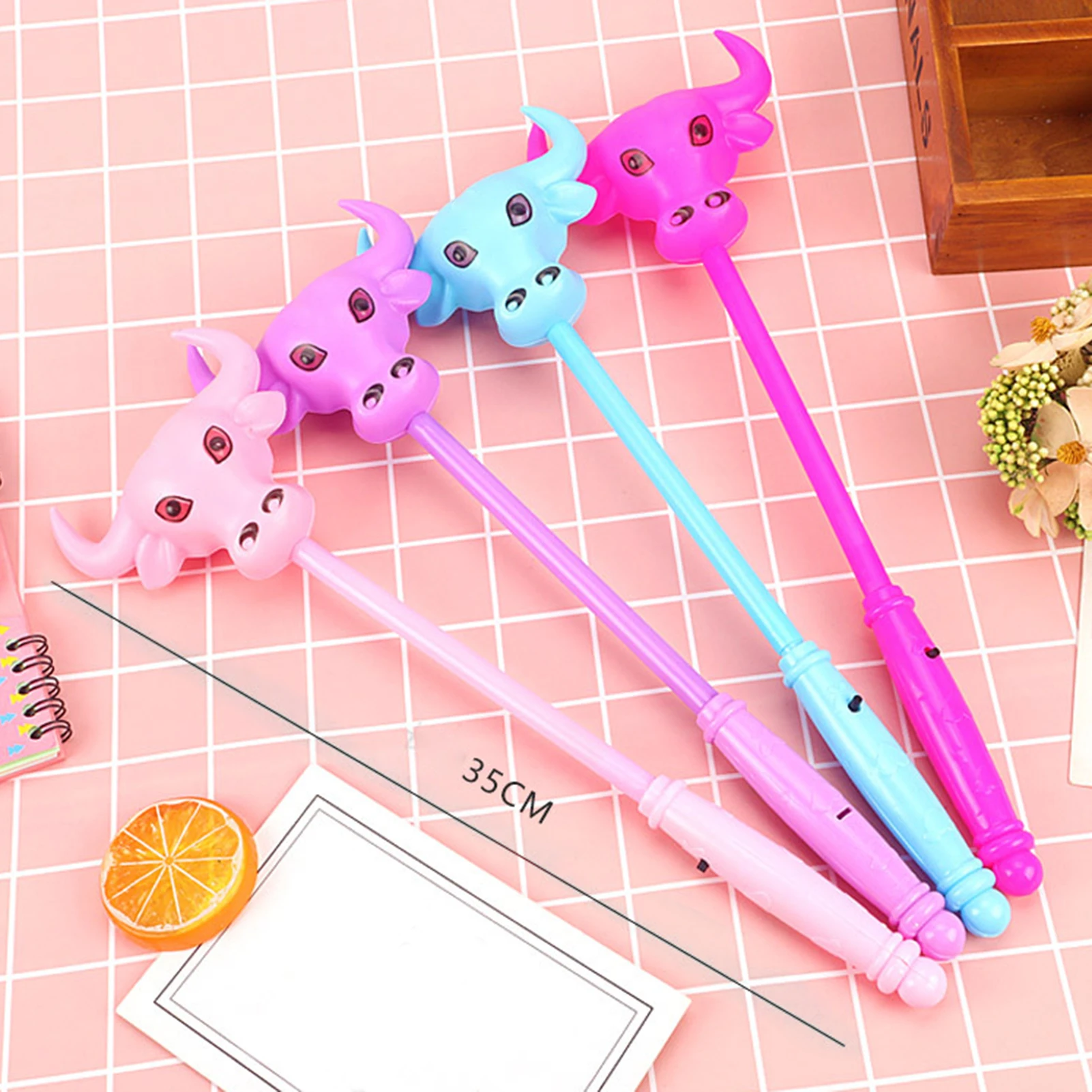 

Cartoon Cow Head Flashing Glow Stick Wand Christmas New Year Party Props Kid Toy