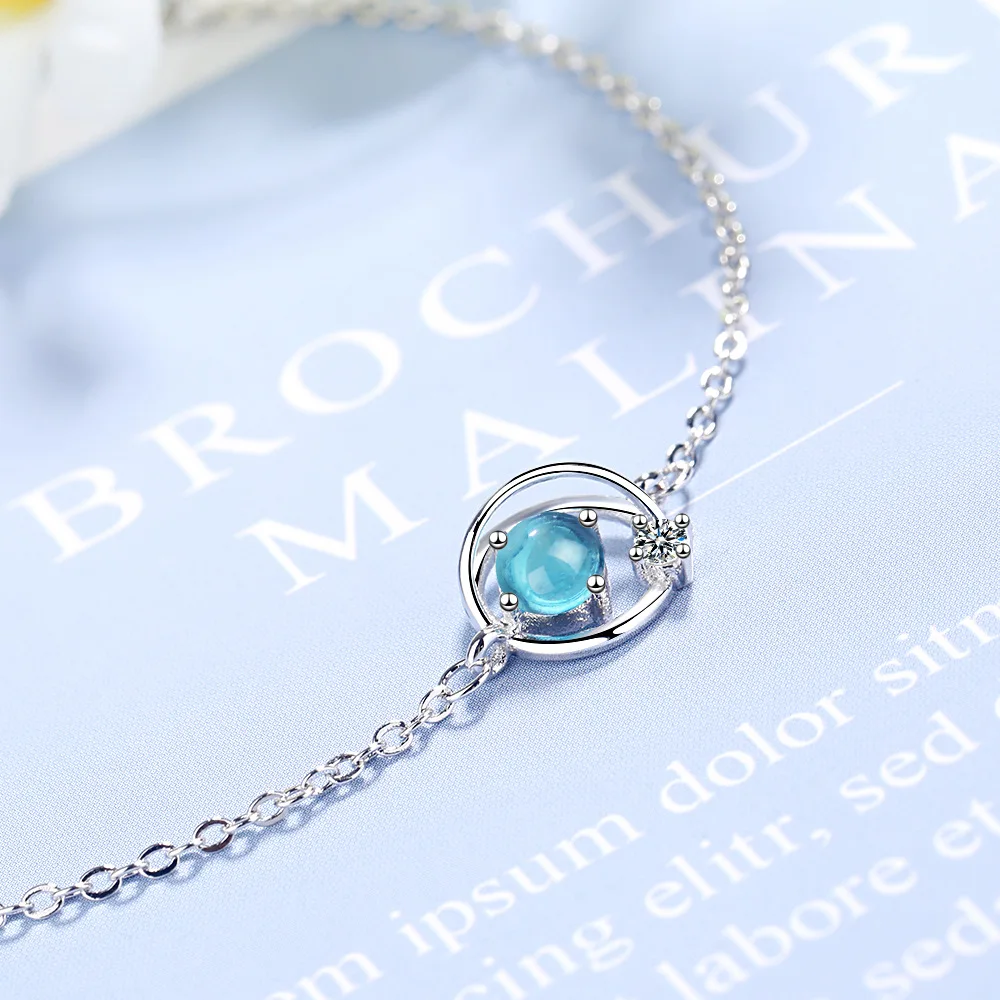 Браслет подвеска Dream Blue Crystal Universe Planet Star серебристый циркониевый браслет с
