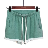 casual solid color pocket shorts women drawstring elastic waist streetwear ladies daily homewear fitness jogging short pants