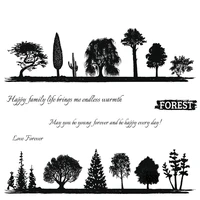 zhuoang two rows of trees clear stamps for diy scrapbookingcard makingalbum decorative silicone stamp crafts