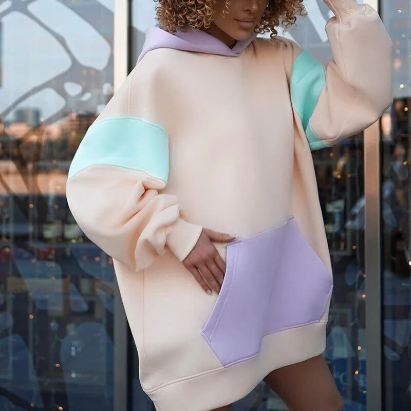 

Женская толстовка с капюшоном и длинным рукавом, в стиле Харадзюку