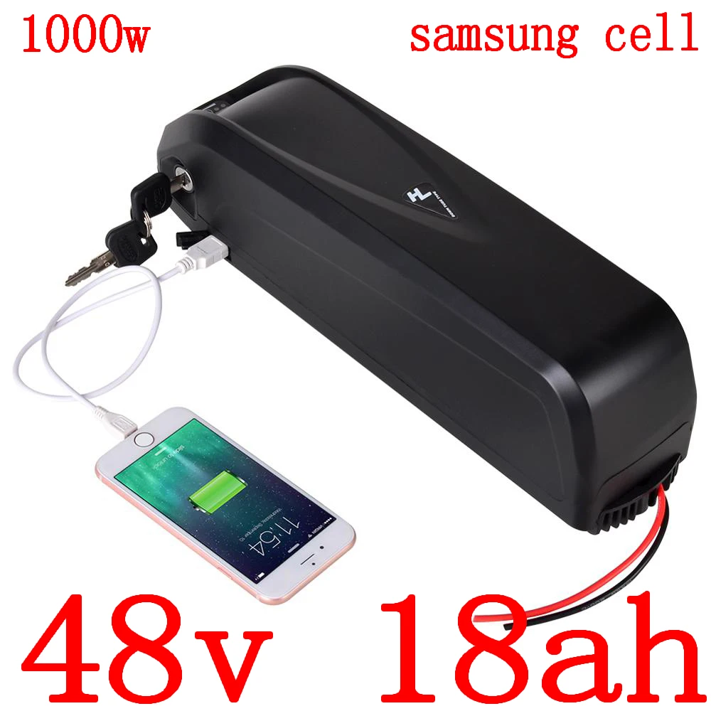 48V lithium battery 48v 10ah 14ah 17ah 18ah electric bike use samsung cell for 750W BBS02 1000W BBSHD Bafang motor | Спорт и