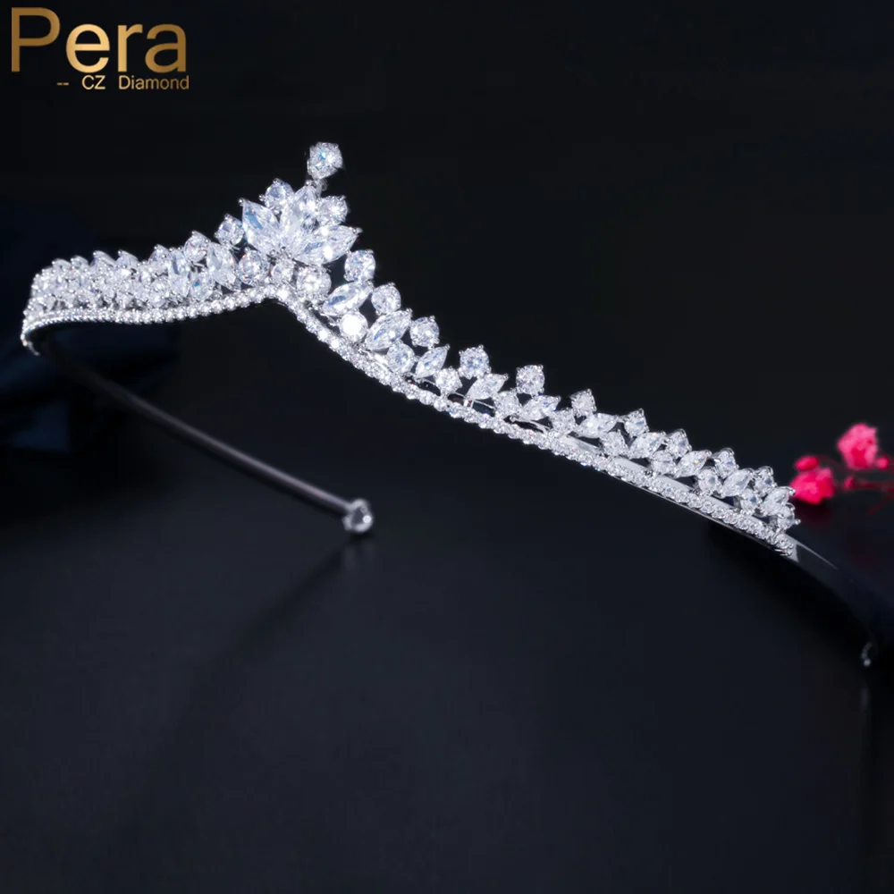 

Pera Gorgeous Marquise Cut Cubic Zirconia Luxury Bridal Wedding Party Big Tiara Crowns for Women Hair Accessories Jewelry H026