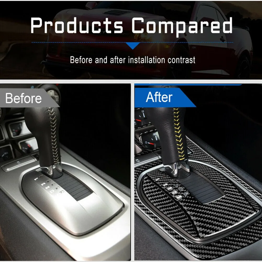 

3pcs Gear Shifter Cover For Chevrolet Camaro 2010-2015 Panel Accessory