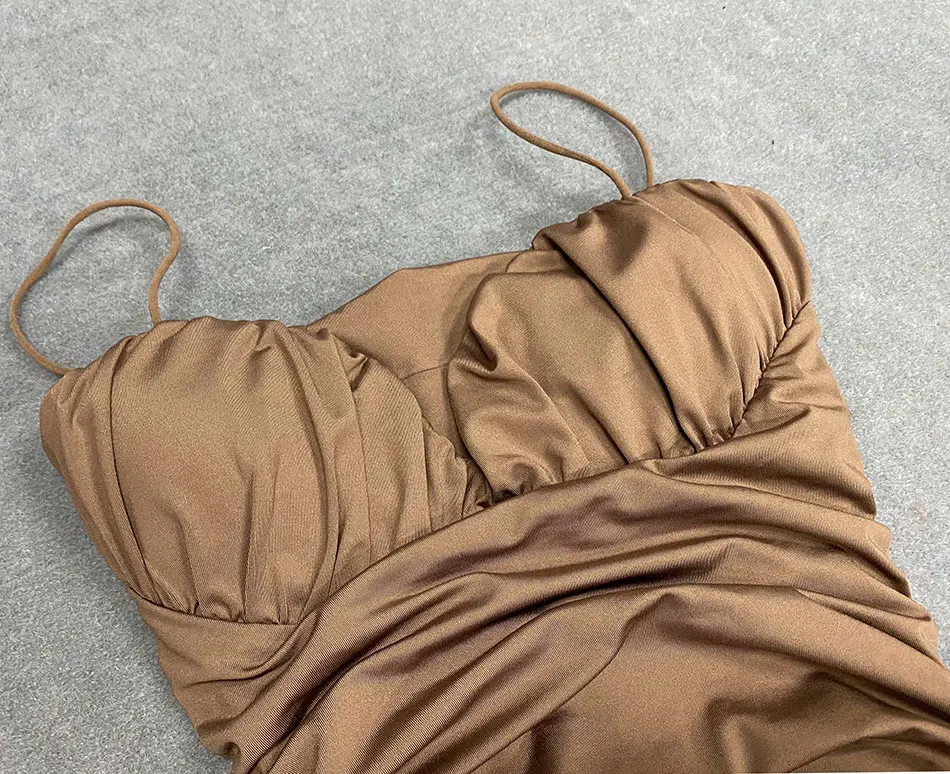 

Free Shipping 2020 New Spaghetti Strap Dress Women Sexy V-neck Sleeveless Halter Draped Bodycon Dress Club Party Dresses Vestido