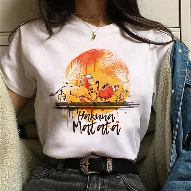 Футболка с рисунком короля льва хакуна матата Харадзюку женская футболка 90s