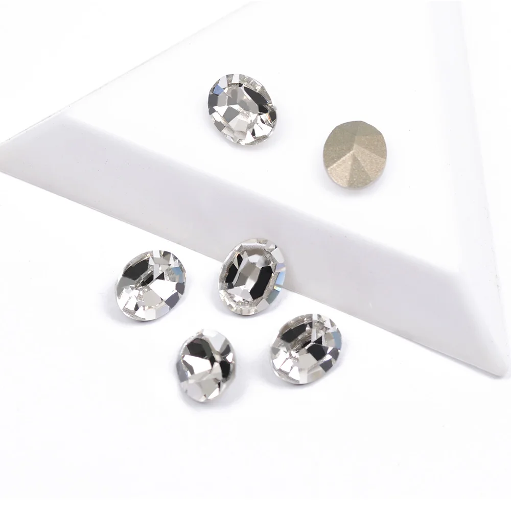 

CTPA3bl 4128 Crystal Color Oval Shape 3D Crystal Rhinestone 21pcs/pack 18pcs/pack Pointback Glass Nail Art Decorations